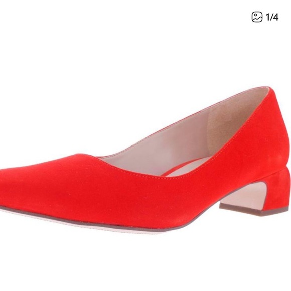 Naturalizer Womens Florence Red Suede Slip On Square Toe Pumps Shoes size 8.5m - Picture 2 of 12